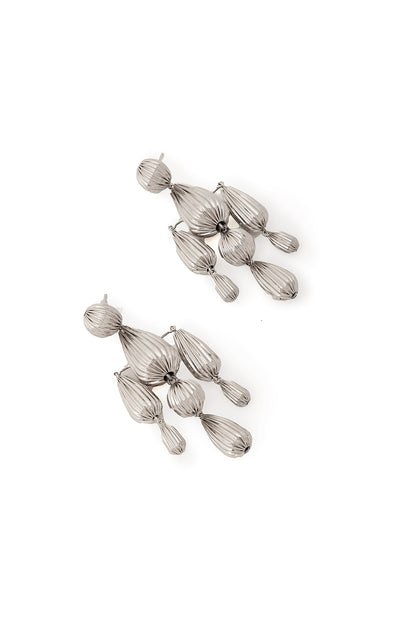 Silver Chrome Finish Handcrafted Dangler Earrings