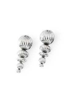 Silver Chrome Finish Handcrafted Dangler Earrings