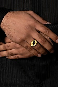 Gold Finish Ring In Brass