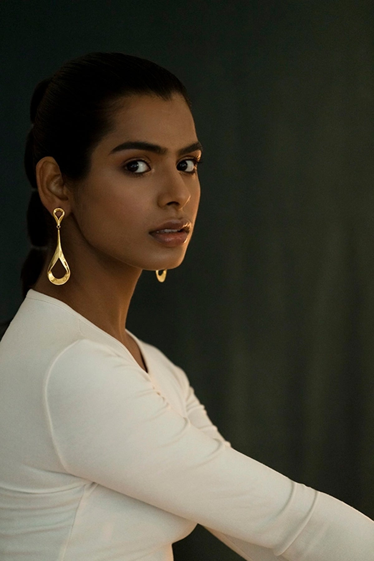 Gold Finish Dangler Earrings