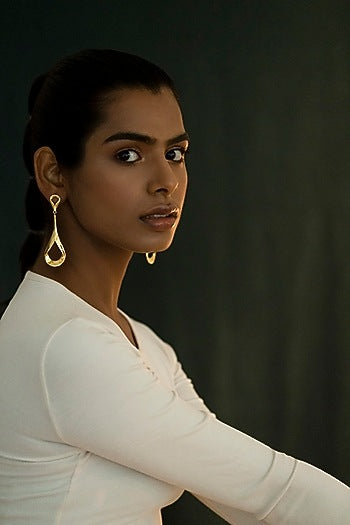 Gold Finish Dangler Earrings