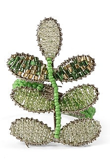 Floral Beaded Napkin Rings (Set of 4)