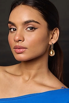 Gold Finish Statement Dangler Earrings