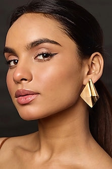 Gold Finish Statement Dangler Earrings