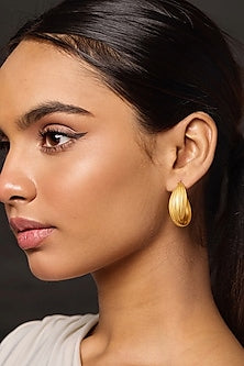 Gold Finish Statement Hoop Earrings