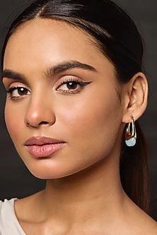 Gold Finish Statement Hoop Earrings
