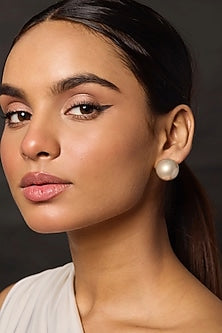 Gold Finish Statement Stud Earrings