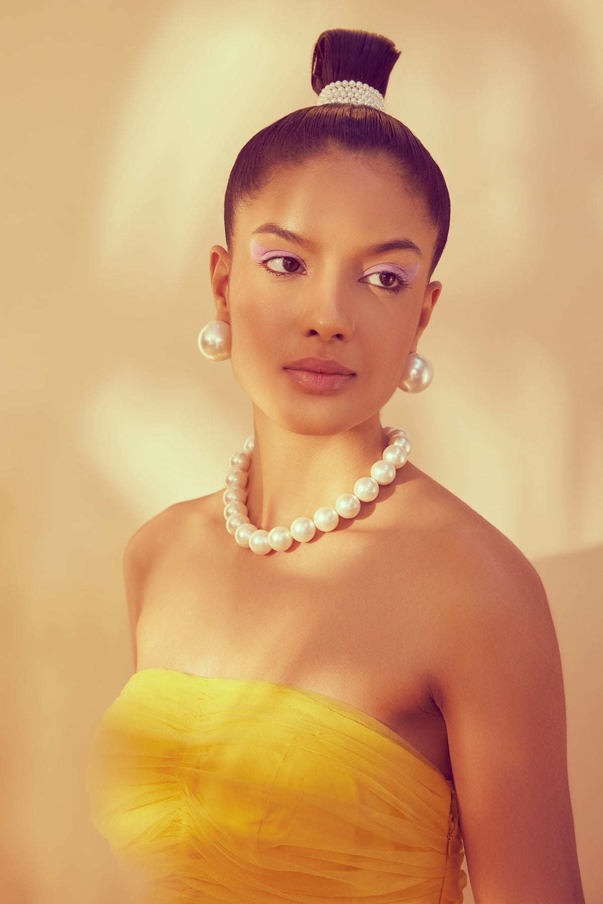 Gold Plated Pearl Necklace 