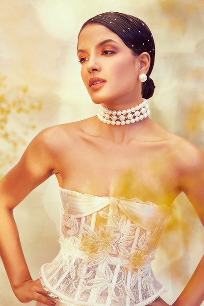 Swarovski Pearl Layered Choker 