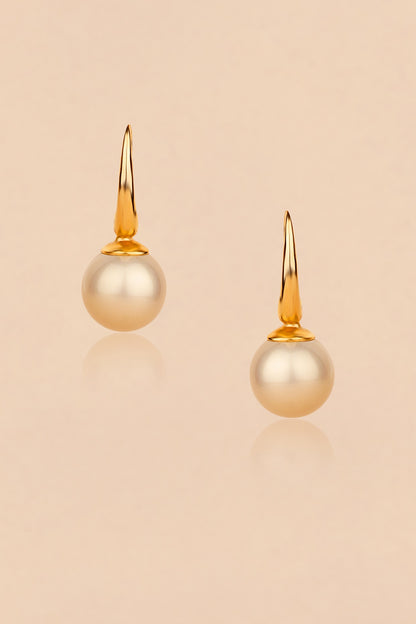 Gold Plated Freshwater Pearl Hoop Earrings