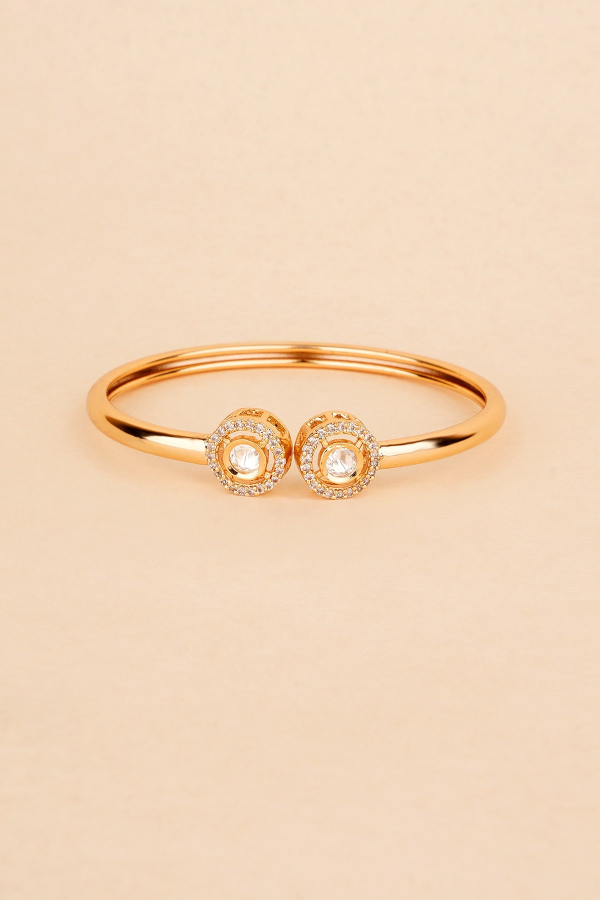 Gold Plated Kundan Polki Cuff