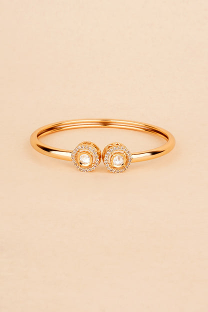 Gold Plated Kundan Polki Cuff