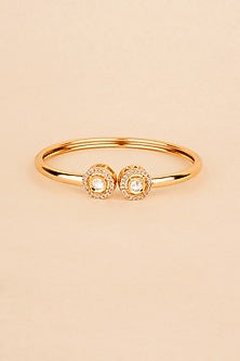 Gold Plated Kundan Polki Cuff