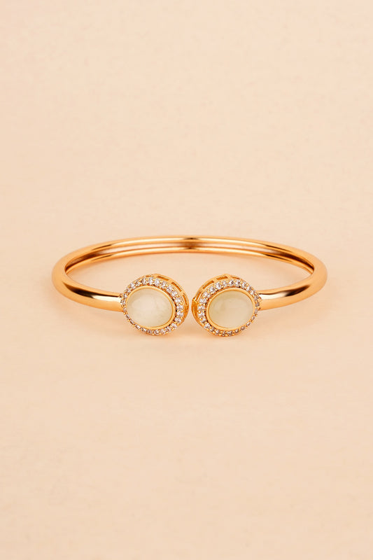 Gold Plated Kundan Polki Cuff