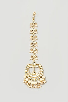 Gold Finish Kundan Polki Maang Tikka