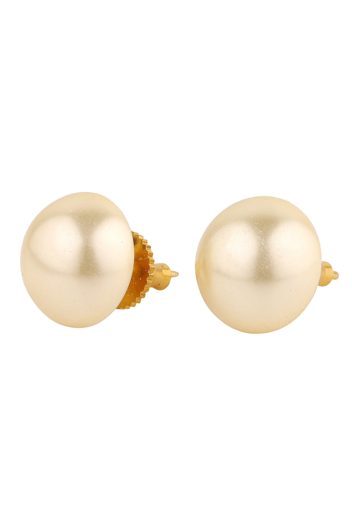 Circular Pearl Stud Earrings 