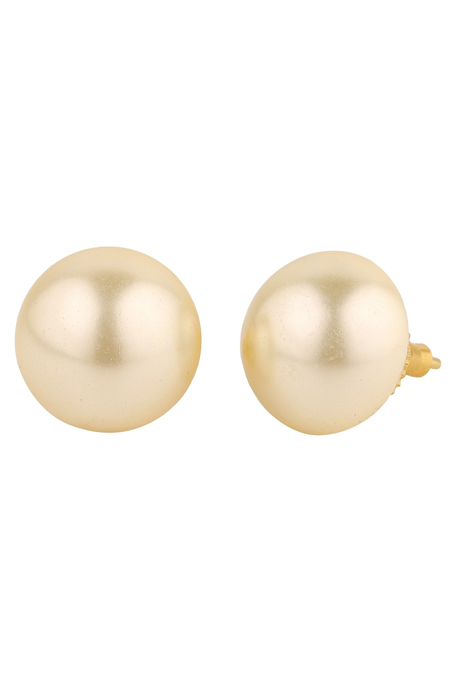 Circular Pearl Stud Earrings 