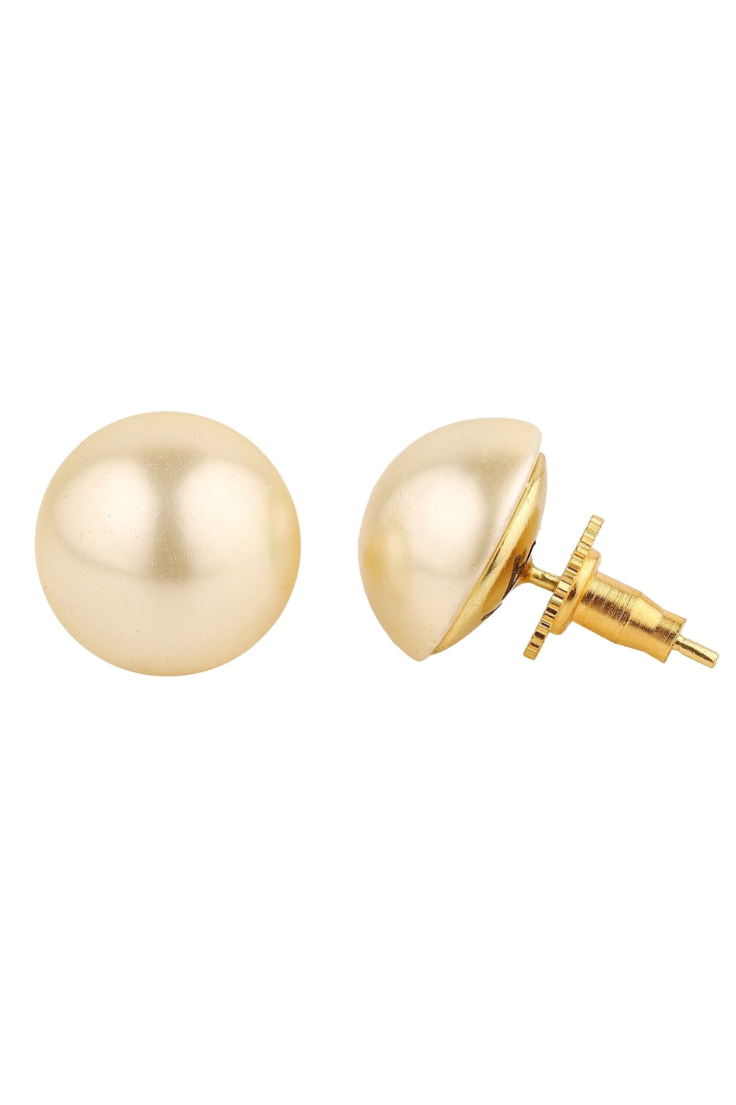 Circular Pearl Stud Earrings 