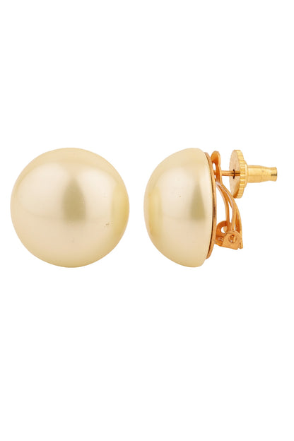 Circular Pearl Stud Earrings 