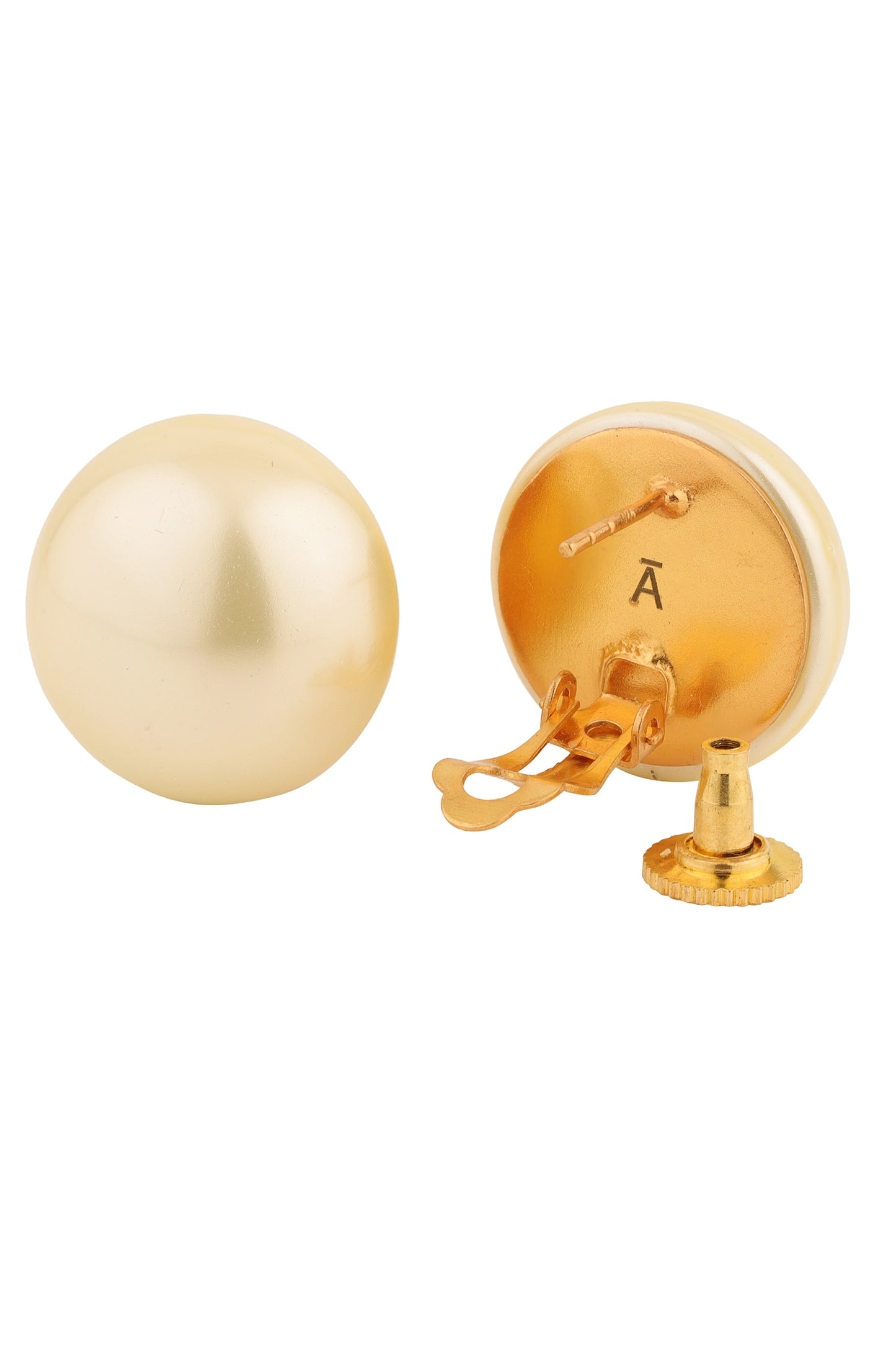 Circular Pearl Stud Earrings 