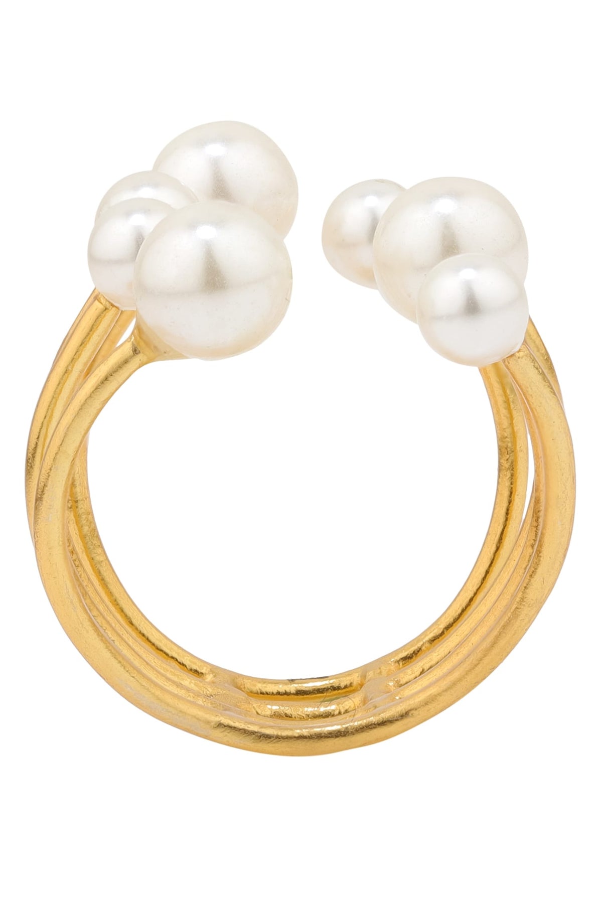 Gold Pearl Embellished Designer Ring 