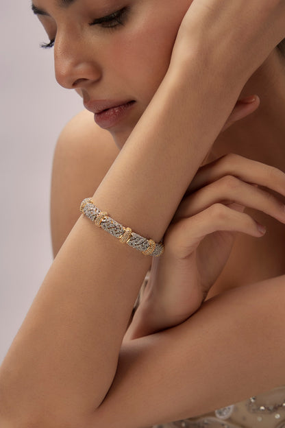 Gold & Rhodium Finish Diamond Bracelet