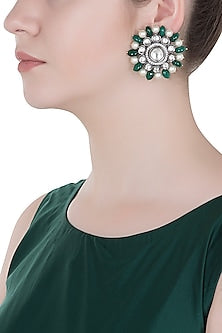 Antique Finished Oversized Kundan Earrings