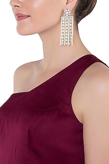 Silver Zircon Pearl Earrings