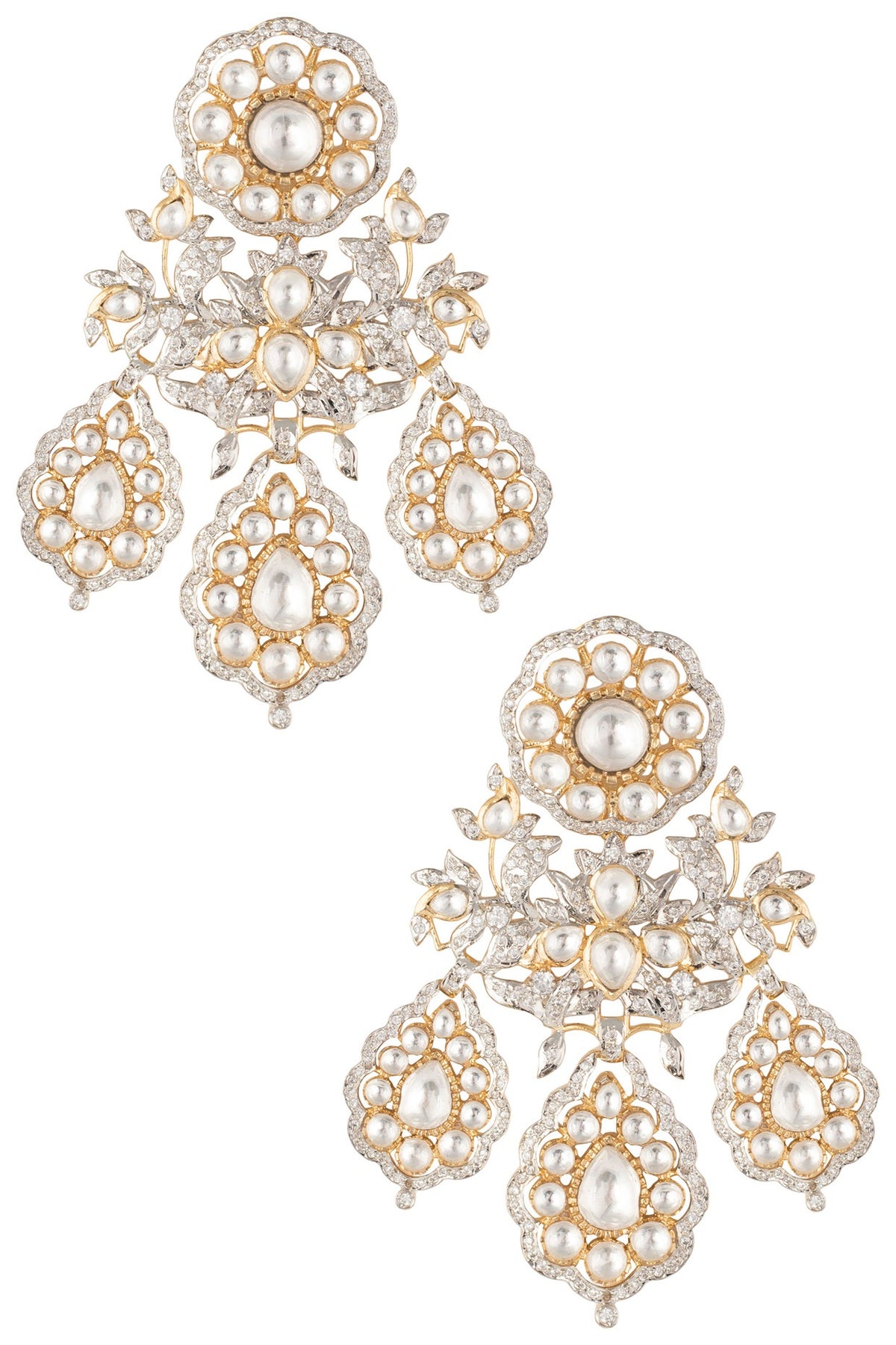 Gold plated statement kundan earrings