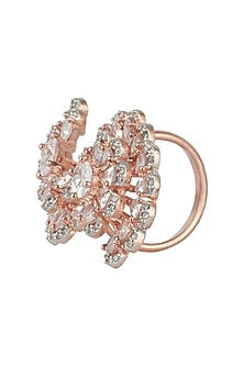 Silver Plated Faux Diamond Flower Ring