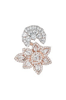 Silver Plated Faux Diamond Cluster Ring