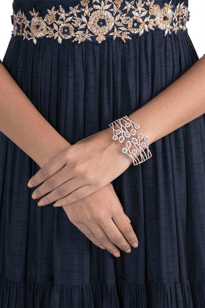 Silver Plated Faux Diamond Bracelet