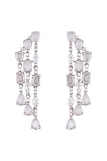 Silver plated faux diamond earrings