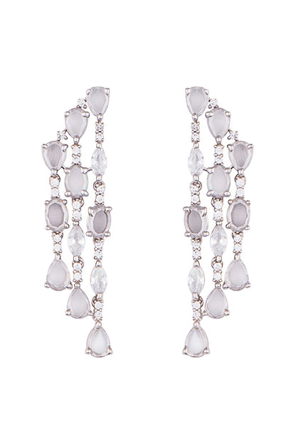 Silver plated faux diamond earrings