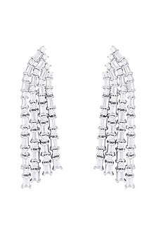 Silver plated diamond earrings
