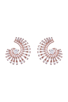 Silver plated faux diamond stud earrings