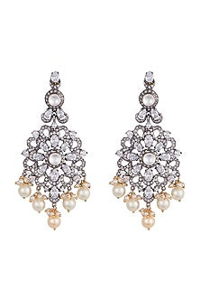 Black rhodium plated faux diamond earrings