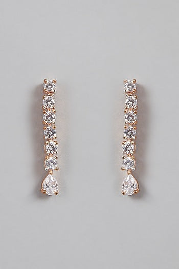 Rose Gold Finish Faux Diamond Necklace Set
