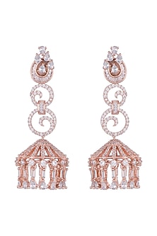 Silver plated faux diamond cage earrings