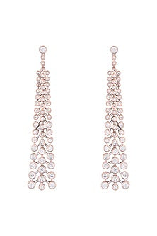 Silver plated faux diamond dangler earrings