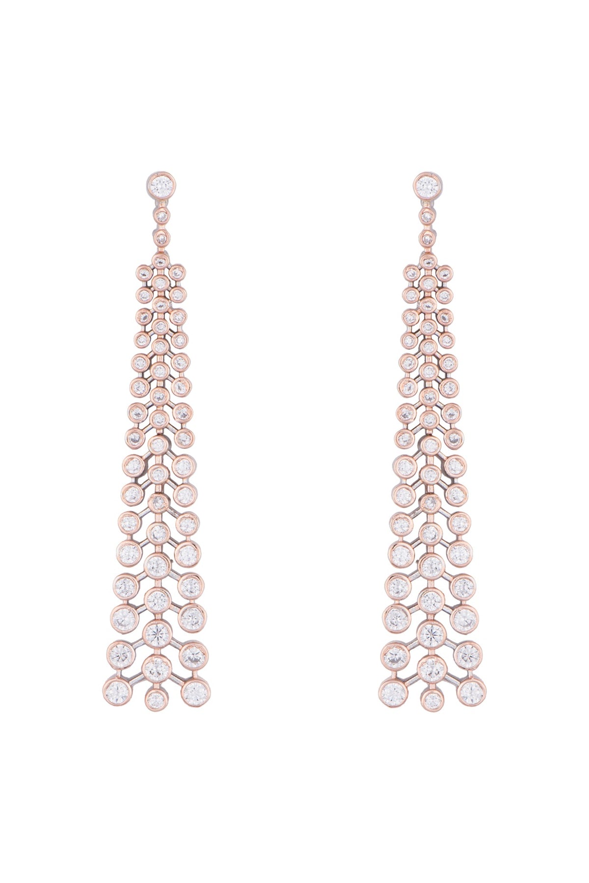 Silver plated faux diamond dangler earrings