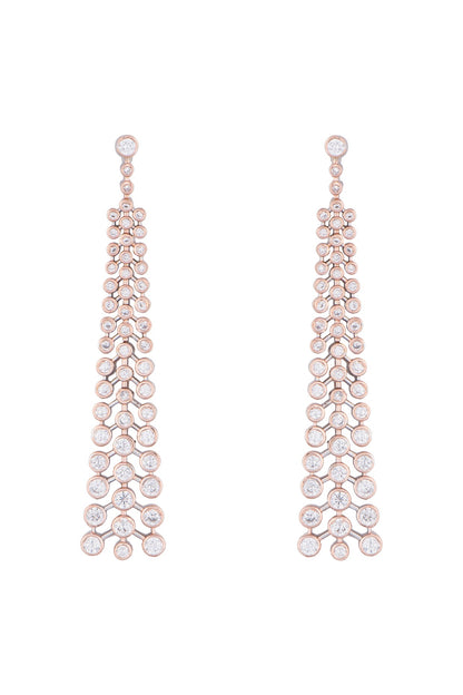 Silver plated faux diamond dangler earrings