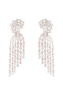 Rose Gold Plated Faux Diamond Chandelier Earrings