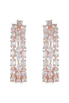 Rose Gold Plated Faux Diamonds Earrings
