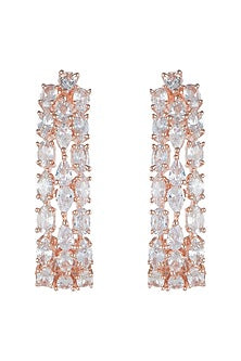 Rose Gold Plated Faux Diamonds Earrings