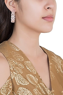 Rose Gold Plated Faux Diamonds Earrings