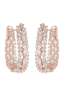 Rose Gold Plated Faux Diamonds Earrings