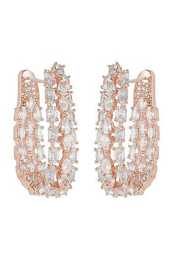 Rose Gold Plated Faux Diamonds Earrings