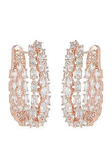 Rose Gold Plated Faux Diamonds Earrings