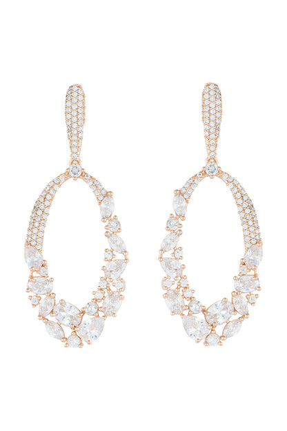 Rose Gold Plated Faux Diamonds Dangler Earrings